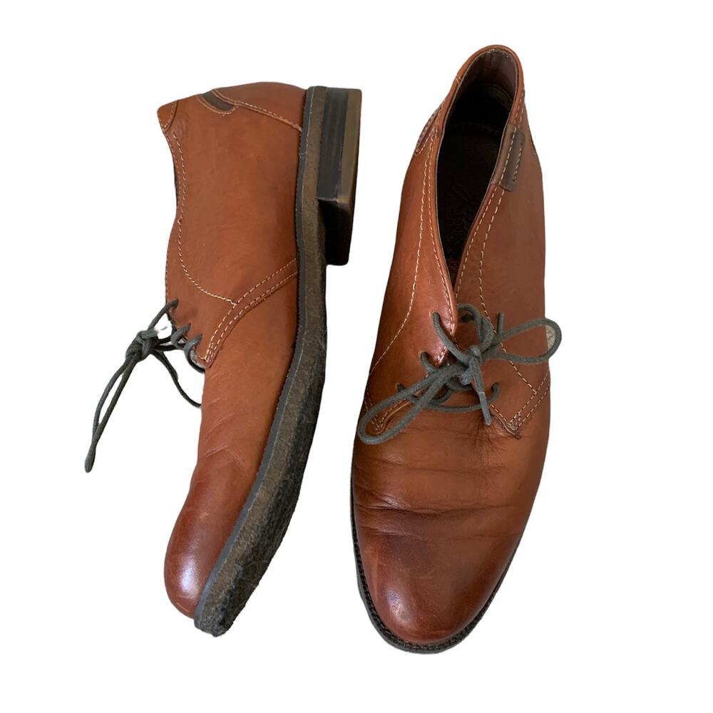 Johnston and Murphy Brown Chukka Leather Lace Up Boots 9M